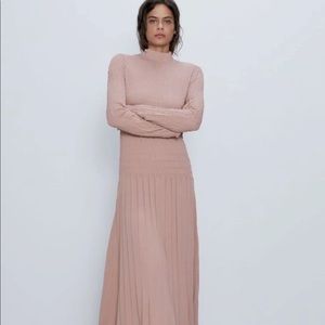 Zara Smocked detail knit dress